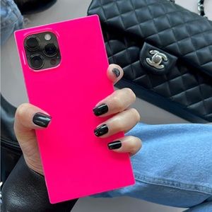 Flaunt Neon Pink Square iPhone XR Case
